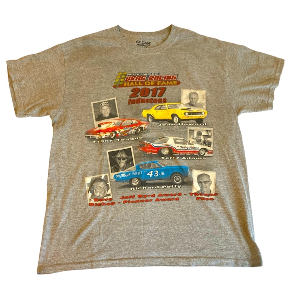 Gildan Dry Blend Men’s Large Racing T Shirt 2017 Hall of Fame Richard Petty